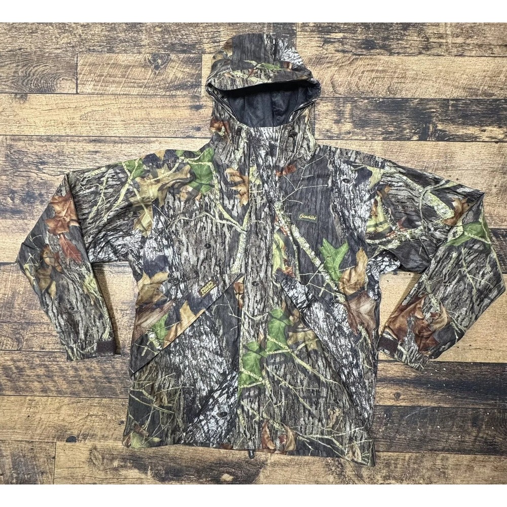 Gamehide Hush Hide Mossy Oak Camouflage Hunting Zip Up Jacket Men's Size Medium‎